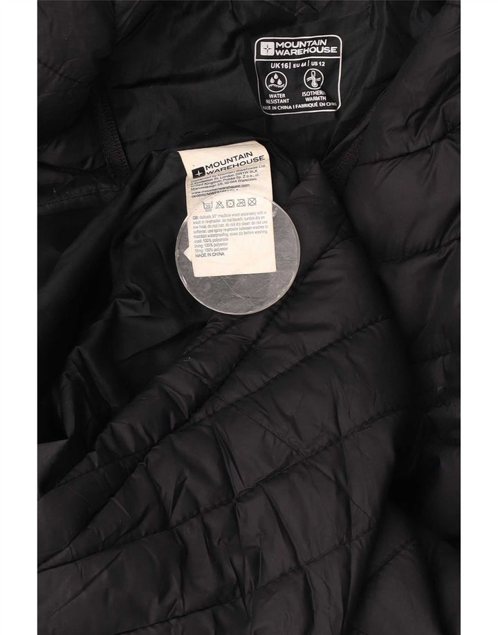 Giacca imbottita con cappuccio da donna Mountain Warehouse UK 16 Large Nera in poliammide