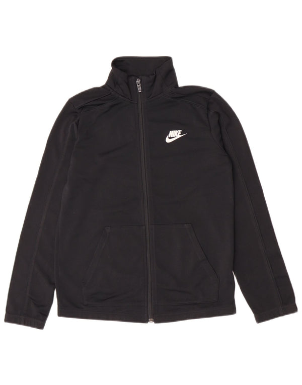 Giacca superiore della tuta da ragazzo Nike 10-11 anni poliestere nero medio