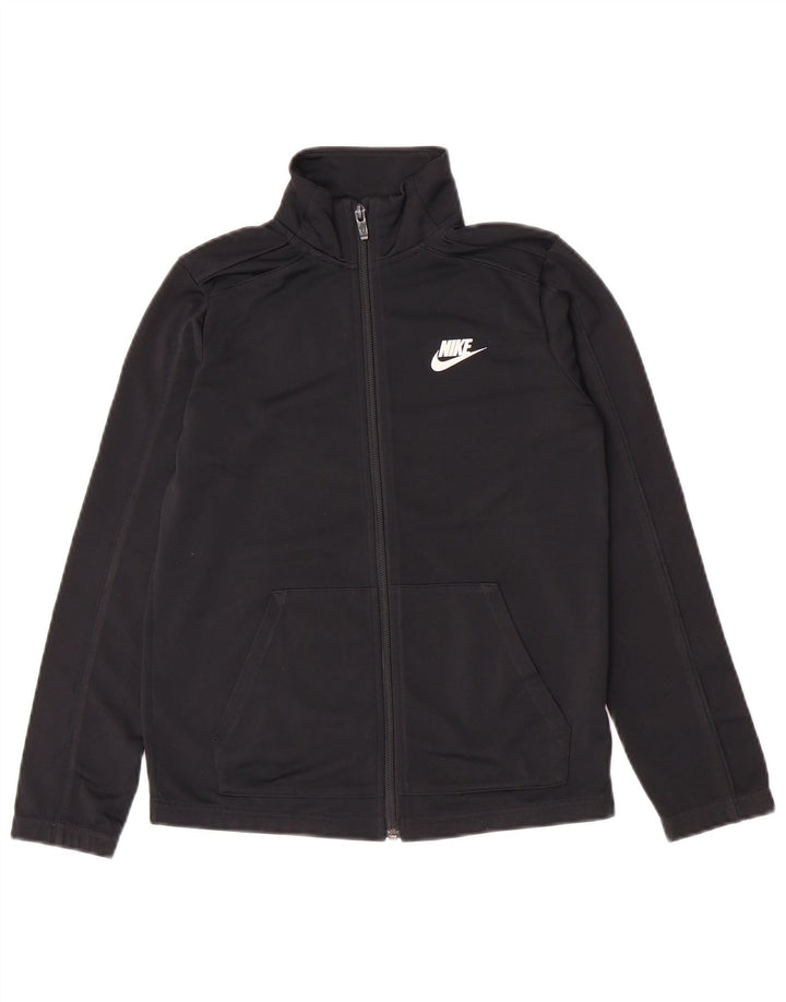 Giacca superiore della tuta da ragazzo Nike 10-11 anni poliestere nero medio
