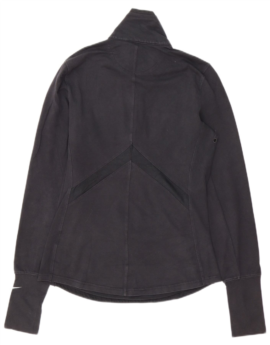 NIKE Top da tuta pullover con zip e collo Dri Fit da donna UK 12 medio blu navy