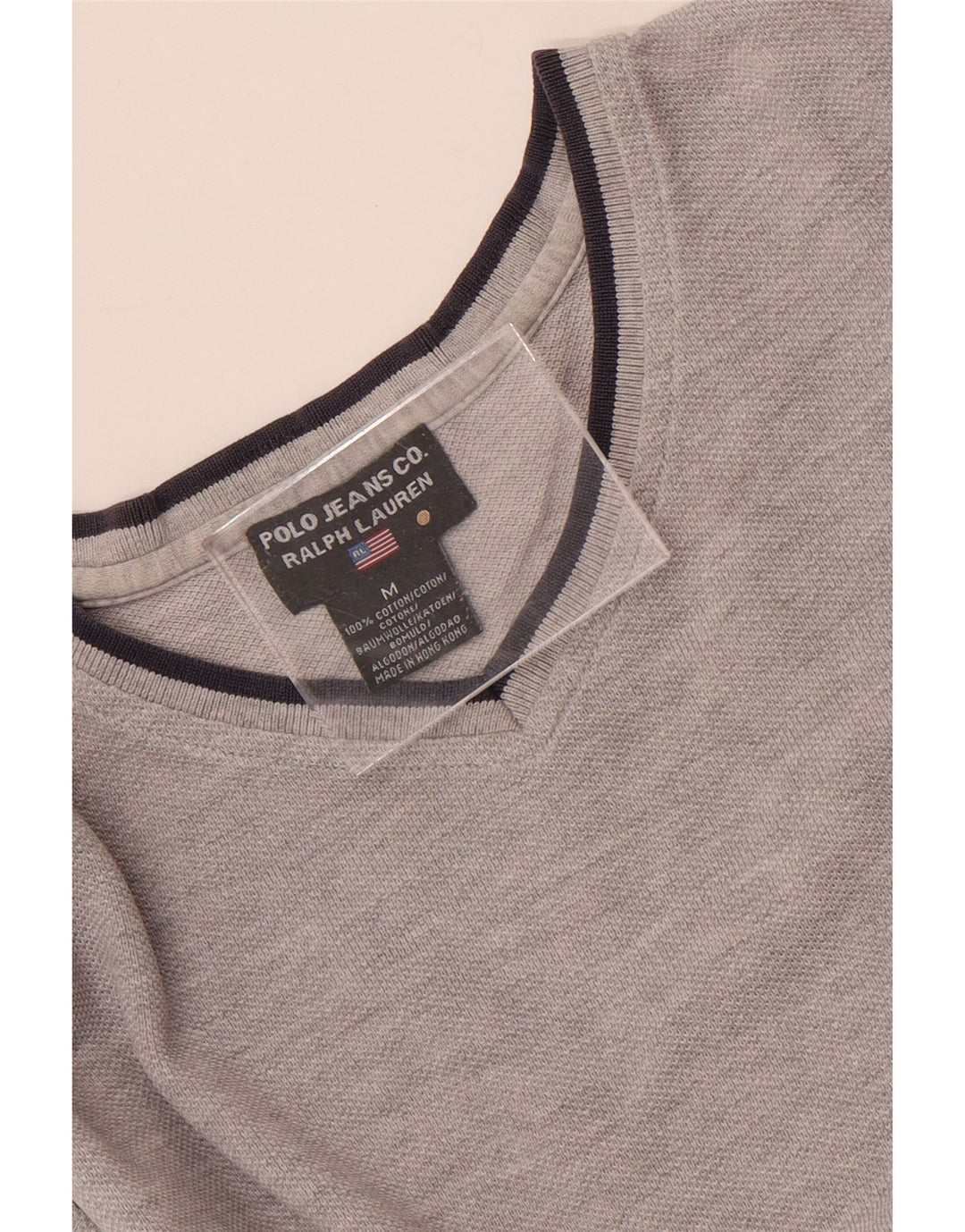 T-shirt da uomo Ralph Lauren Top in cotone chiazzato grigio medio