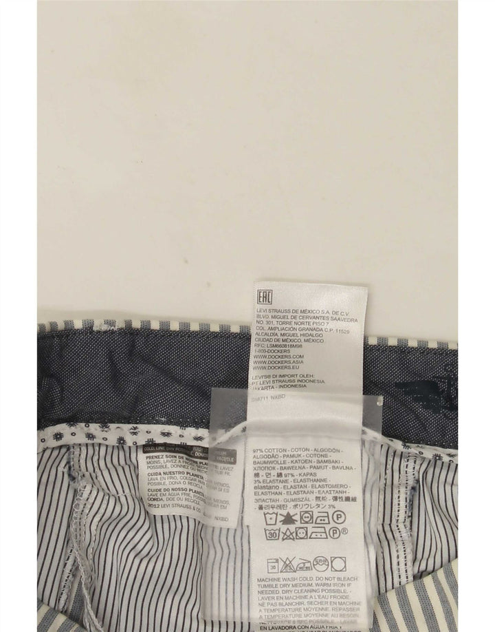 Pantaloncini chino da uomo Dockers W32 cotone a righe grandi grigie