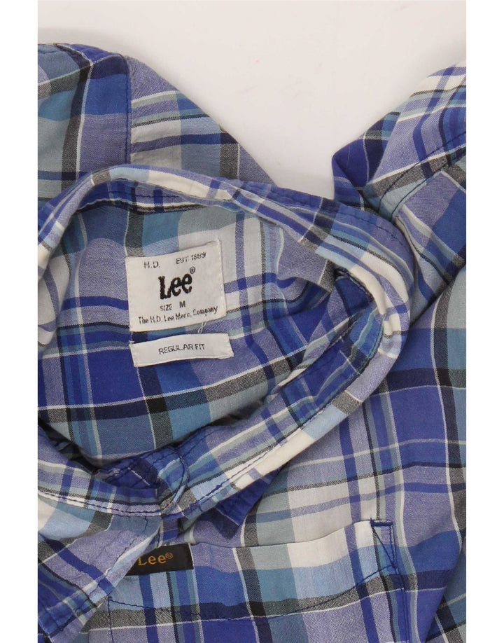 Camicia Lee da donna a maniche corte vestibilità regolare UK 14 scozzese blu medio