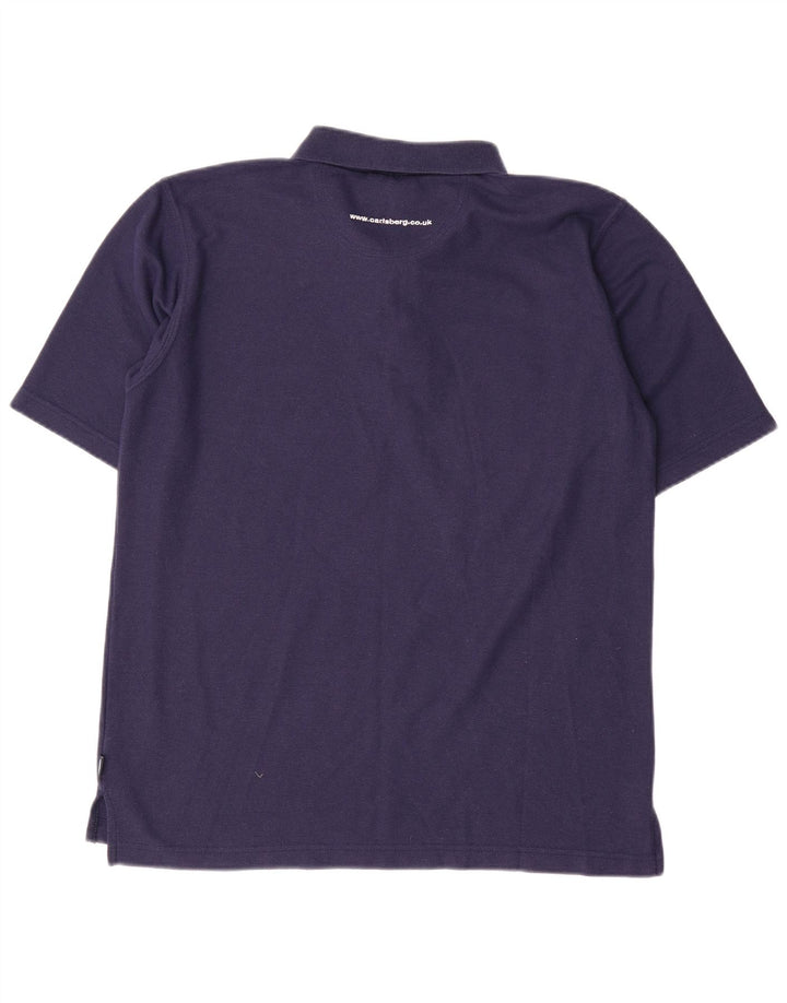 Polo Umbro da uomo grande in poliestere blu navy