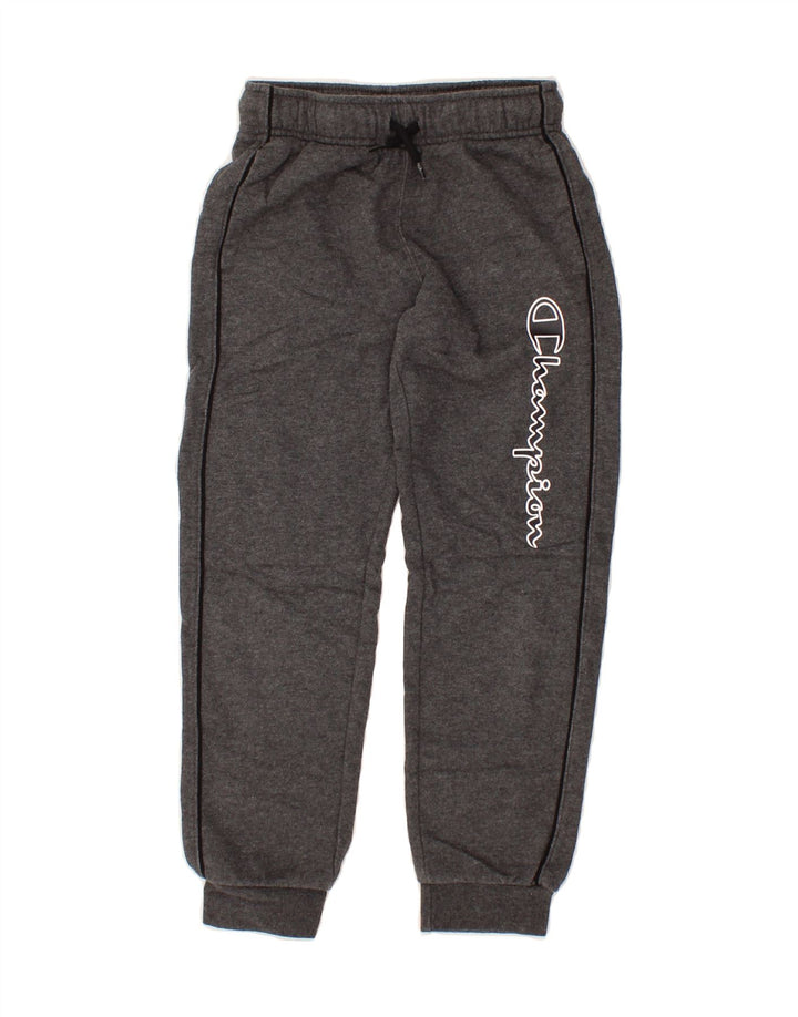 CHAMPION Boys Graphic Tracksuit Trousers Joggers 7-8 Years Small Grey Vintage Champion and Second-Hand Champion from Messina Hembry 