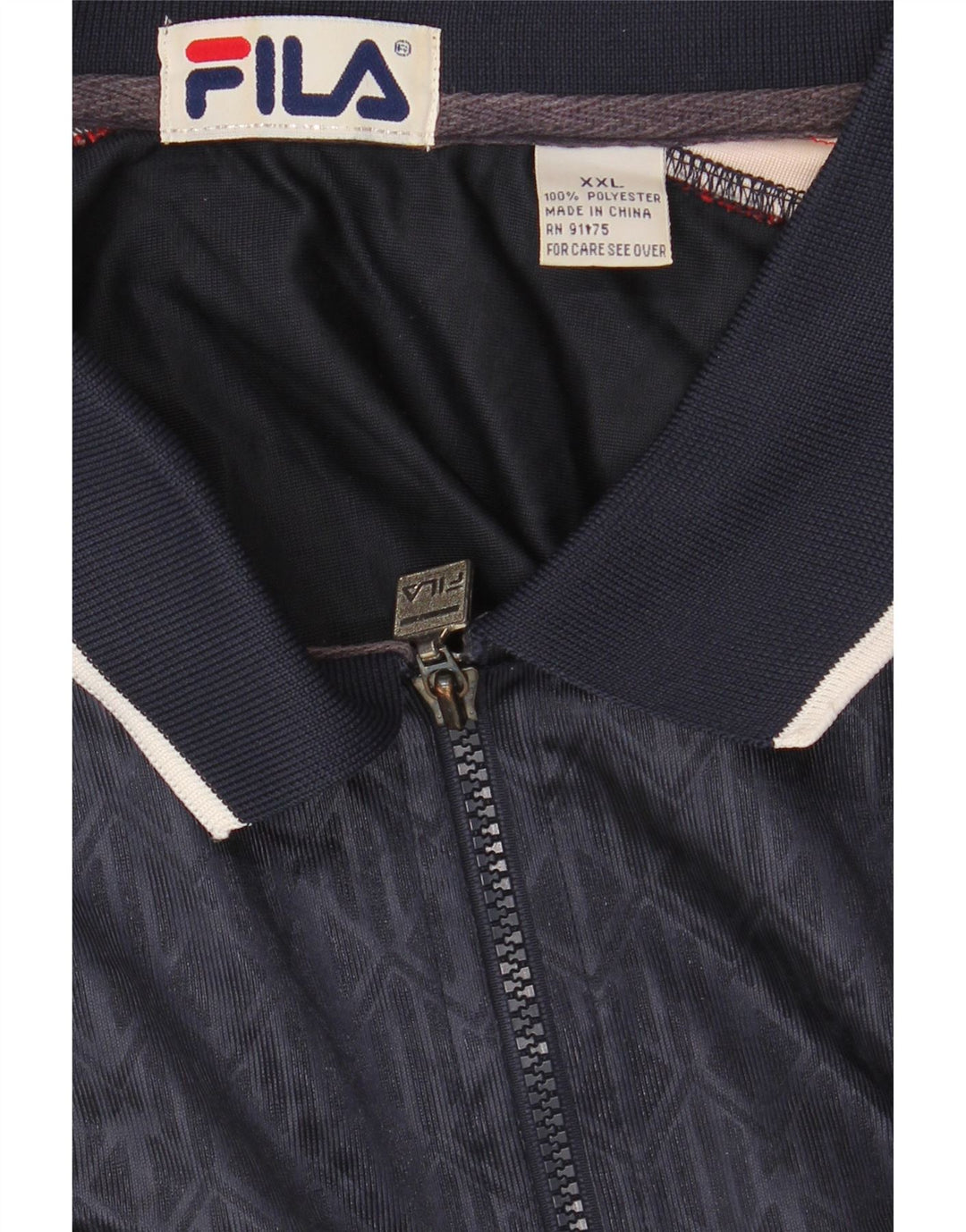 Polo da uomo FILA 2XL poliestere geometrico blu navy