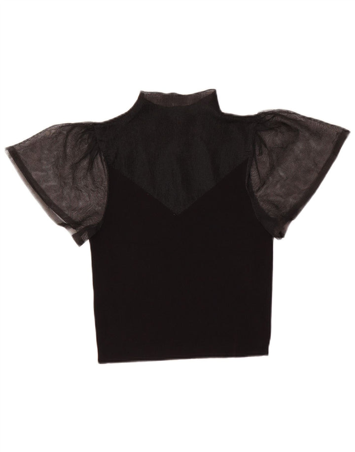 Top Zara da donna trasparente in camicetta UK 8 piccolo nero