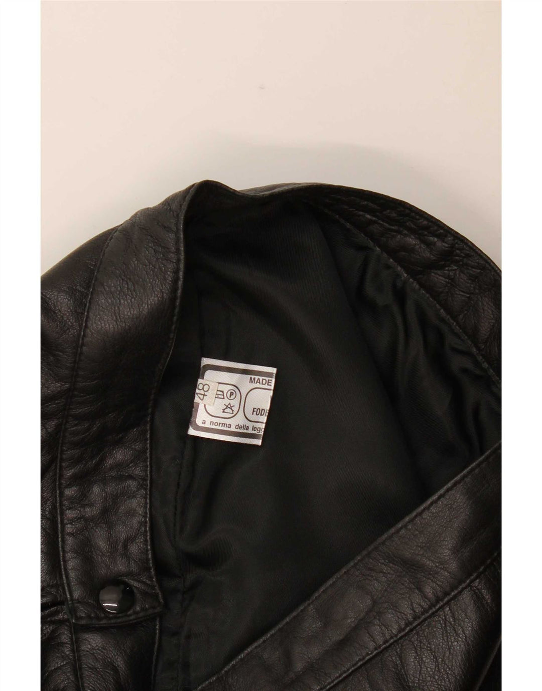 Mini gonna in pelle vintage da donna W30 media nera