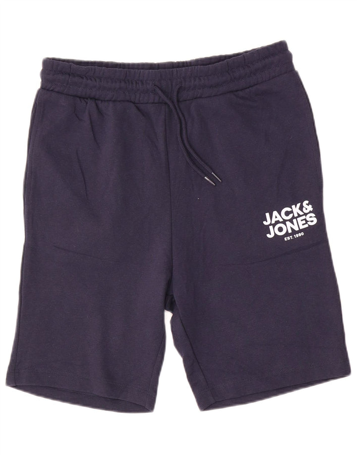Pantaloncini sportivi grafici da uomo Jack & Jones piccoli in cotone blu navy
