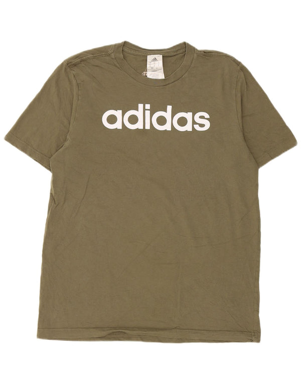 T-shirt grafica da uomo Adidas Top in cotone kaki medio