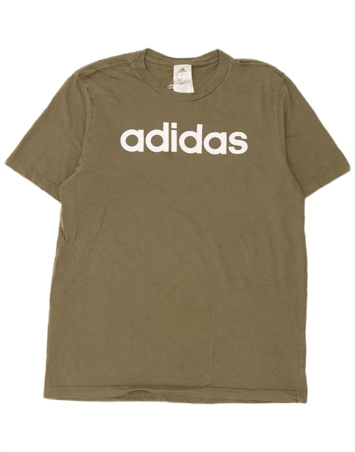 T-shirt grafica da uomo Adidas Top in cotone kaki medio