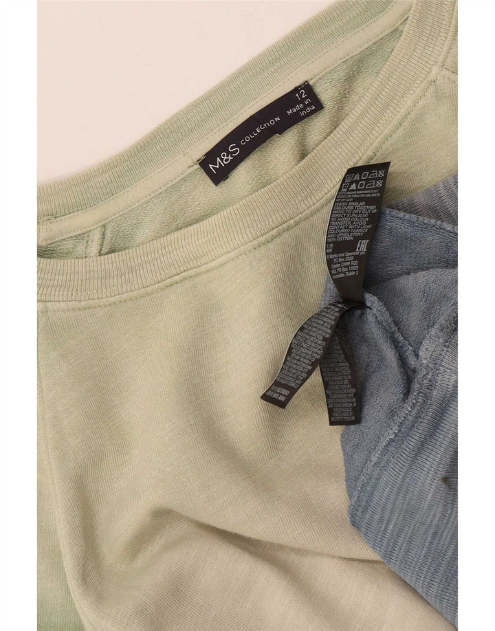 Felpa da donna Marks & Spencer Jumper UK 12 Colorblock verde medio