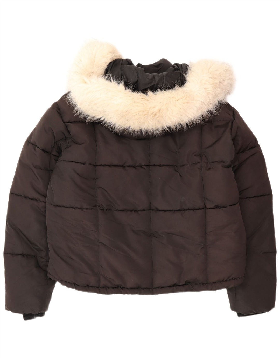 Giacca imbottita oversize con cappuccio da donna Topshop UK 8 piccola poliestere nero