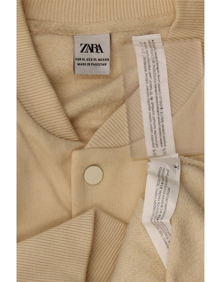 Giacca Varsity da uomo Zara UK 42 XL Cotone beige