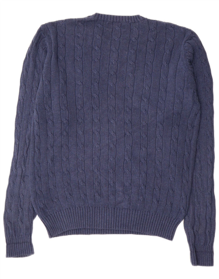 Maglione maglione girocollo da uomo Marks & Spencer blu Harbour blu navy medio