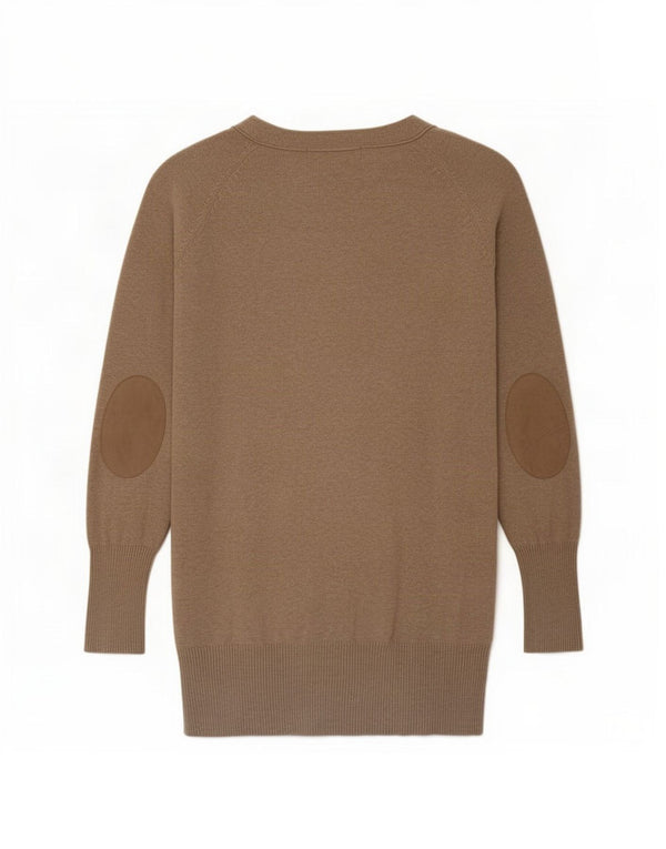 Maglione cardigan lungo da donna Zara UK 14 grande cotone beige