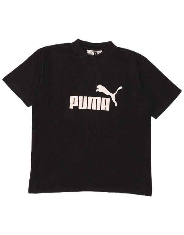 T-shirt grafica da uomo Puma Top grande in cotone nero