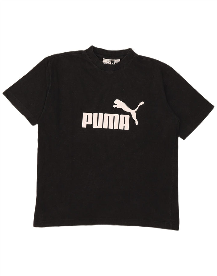 T-shirt grafica da uomo Puma Top grande in cotone nero