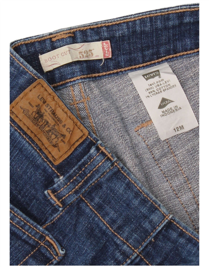 Levi's Donna 525 Bootcut Jeans US 12 Large W34 L32 Cotone Blu