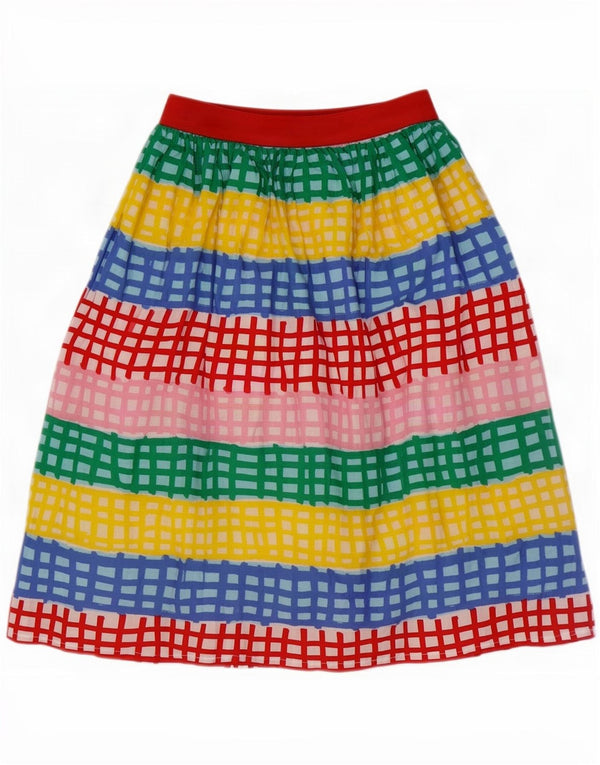 Gonna a trapezio per bambina Benetton 6-7 anni piccola W24 in cotone a quadri multicolore