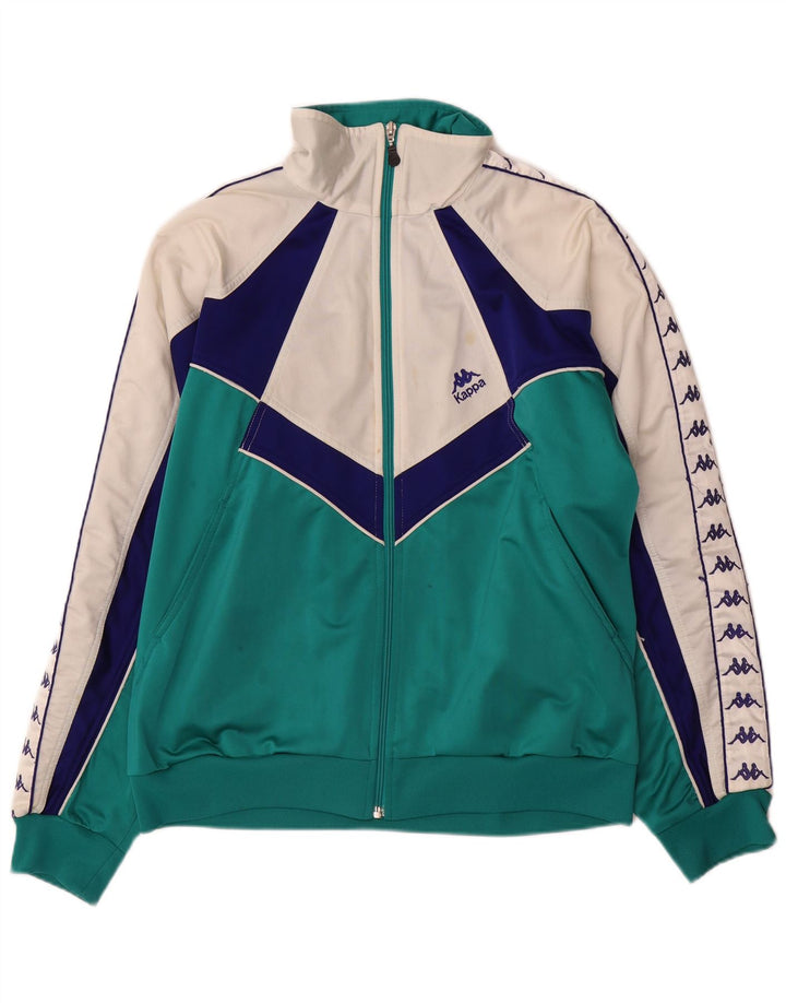 Giacca da ginnastica da uomo con grafica Kappa, grande, colore verde block