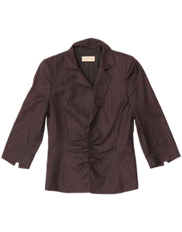 Camicetta da donna con maniche a 3/4 Emporio Armani IT 38 XS Lana gessata nera