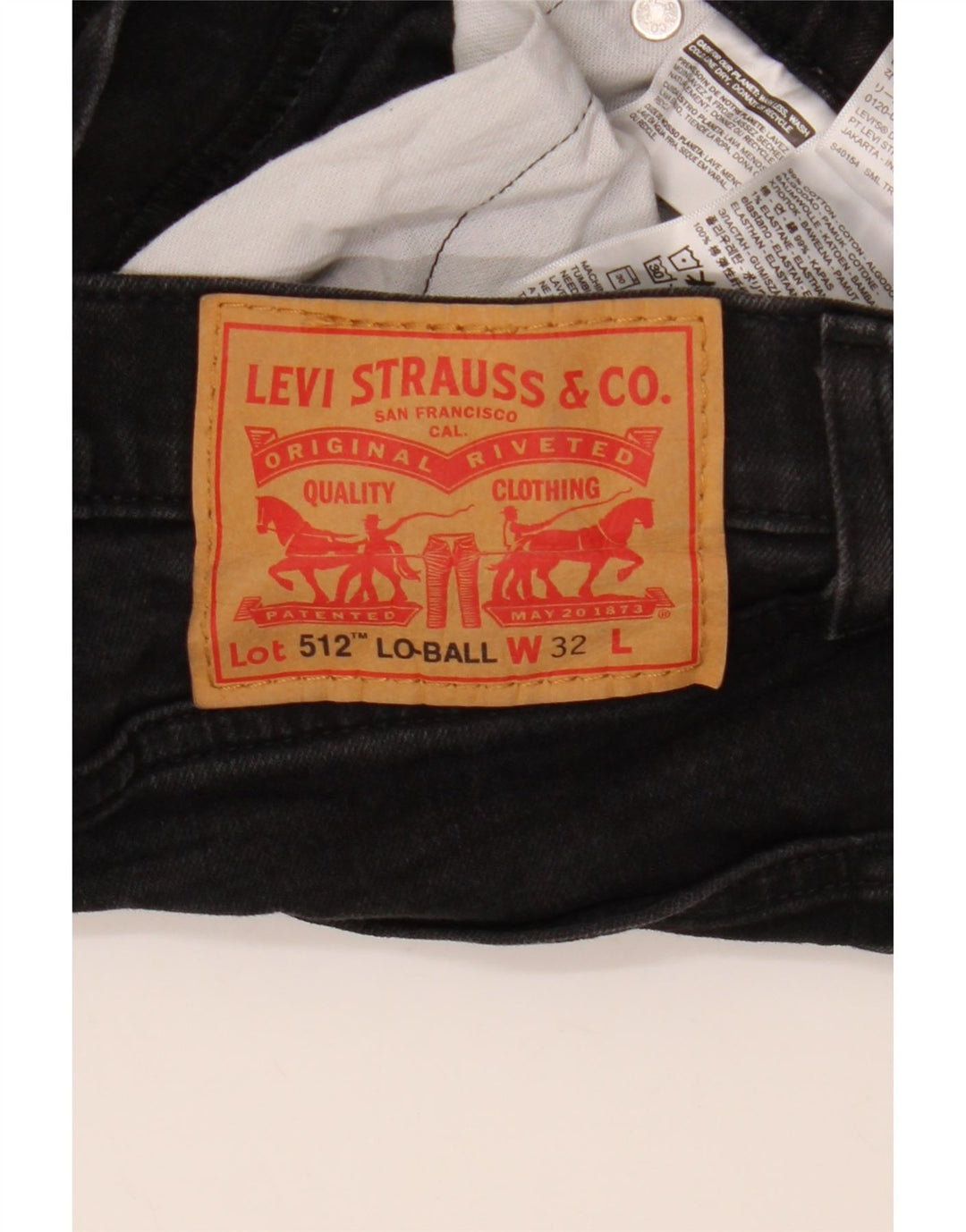 LEVI'S Jeans da uomo 512 slim affusolati W32 L31 cotone nero