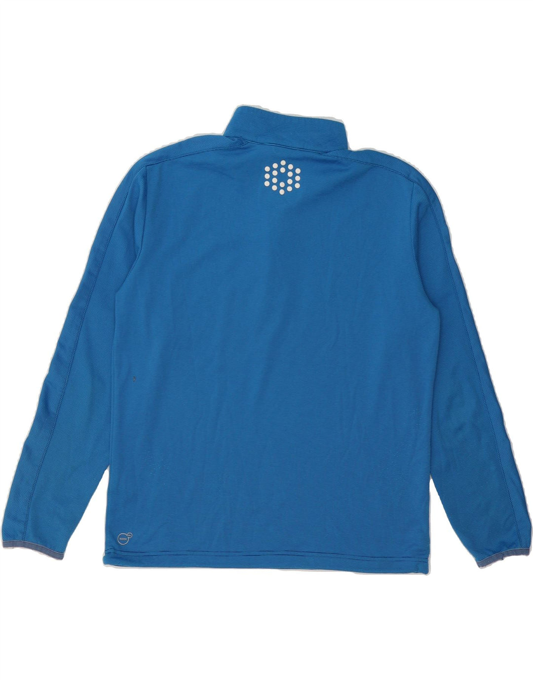 PUMA Mens Zip Neck Pullover Tracksuit Top Medium Blue Striped Polyester Vintage Puma and Second-Hand Puma from Messina Hembry 