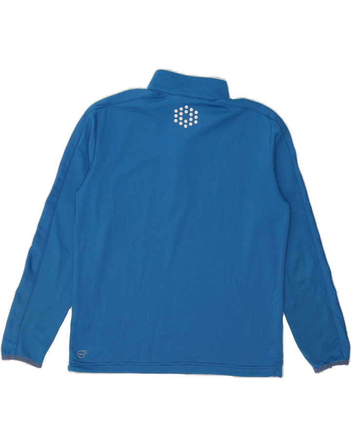 PUMA Mens Zip Neck Pullover Tracksuit Top Medium Blue Striped Polyester Vintage Puma and Second-Hand Puma from Messina Hembry 