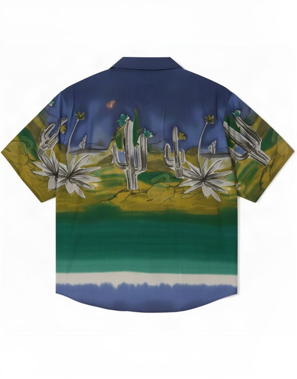 Cavori Camicia da uomo a maniche corte taglia 41/42 Grande Festival floreale blu