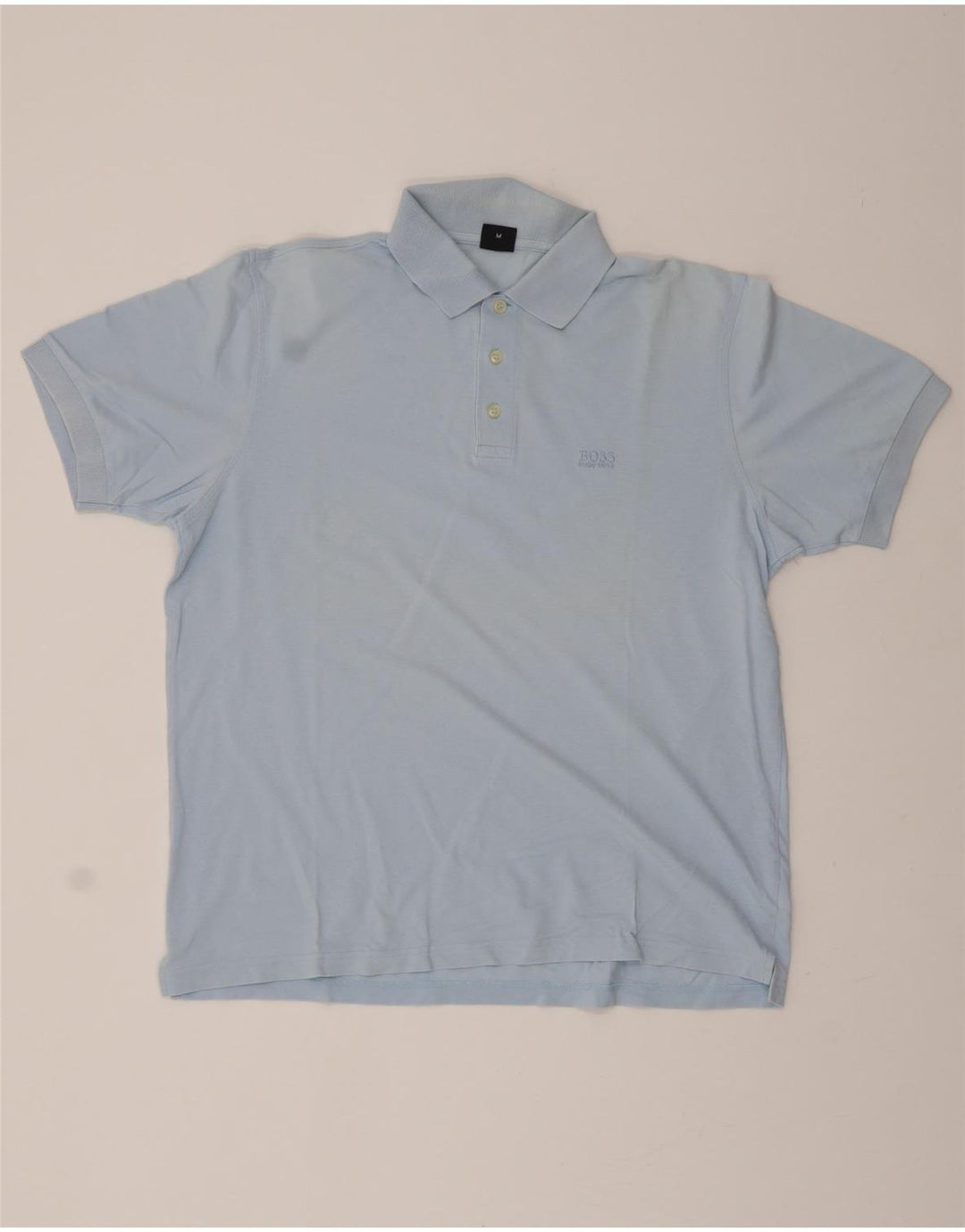 HUGO BOSS Mens Polo Shirt Medium Blue Cotton Vintage Hugo Boss and Second-Hand Hugo Boss from Messina Hembry 