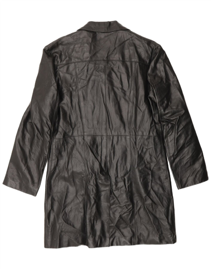 Cappotto in Pelle Donna VINTAGE IT 48 XL Pelle Nera