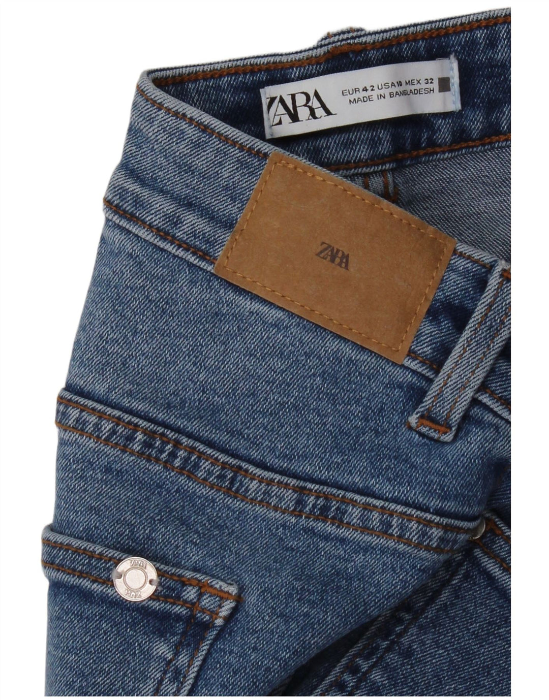 Jeans dritti da donna Zara EU 42 Large W32 L27 Blu