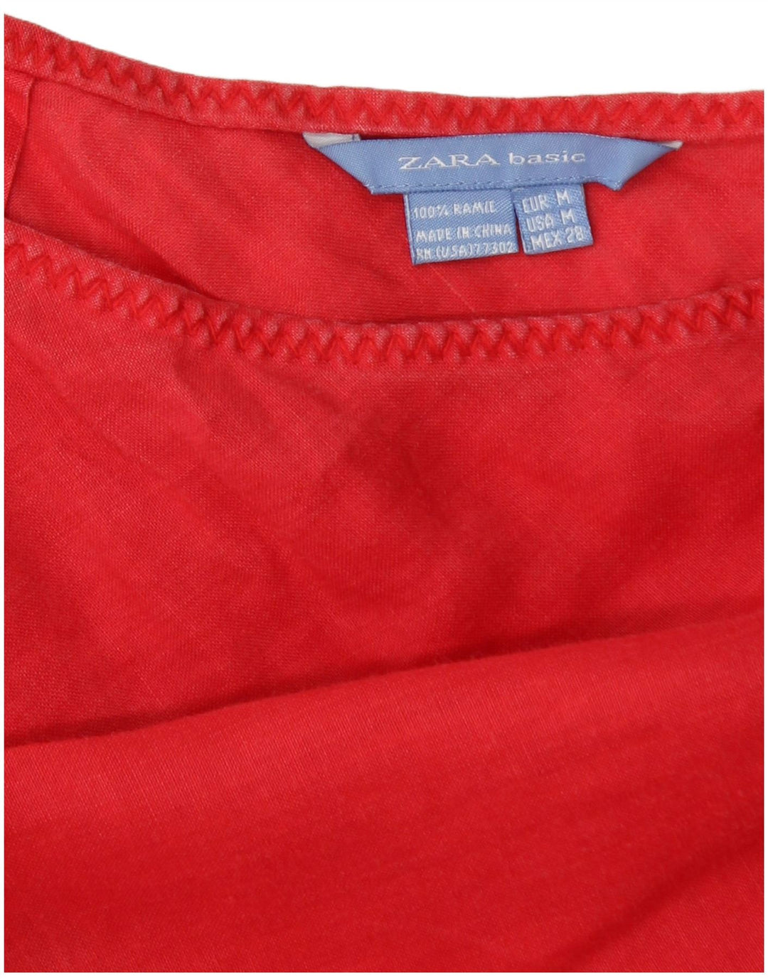 Gonna a trapezio da donna Zara media W28 rosso ramiè