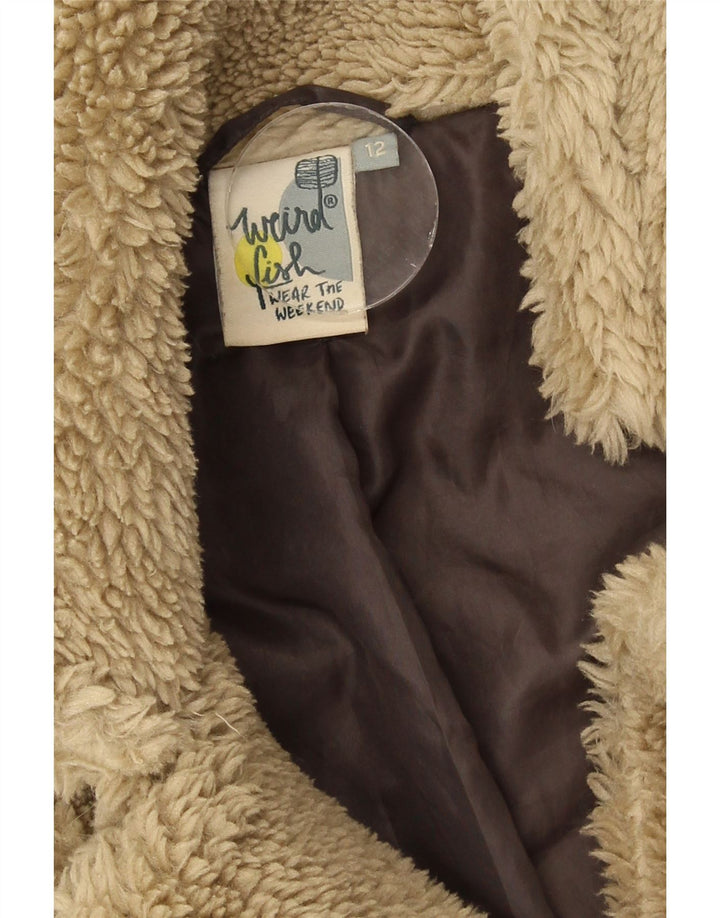 Giacca Sherpa da donna con orsacchiotto Weird Fish UK 12 Poliestere beige medio