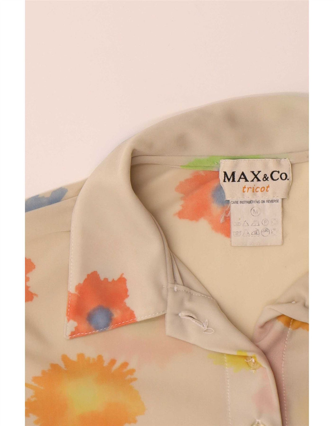 Max & Co. Camicia da donna camicetta UK 12 medio bianco sporco floreale