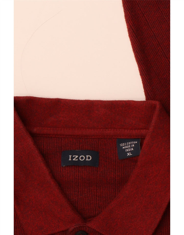 Polo da uomo a maniche lunghe IZOD XL in cotone screziato rosso