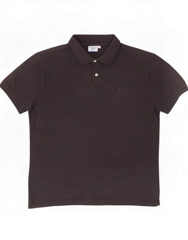 Polo Reebok da uomo in cotone medio blu navy
