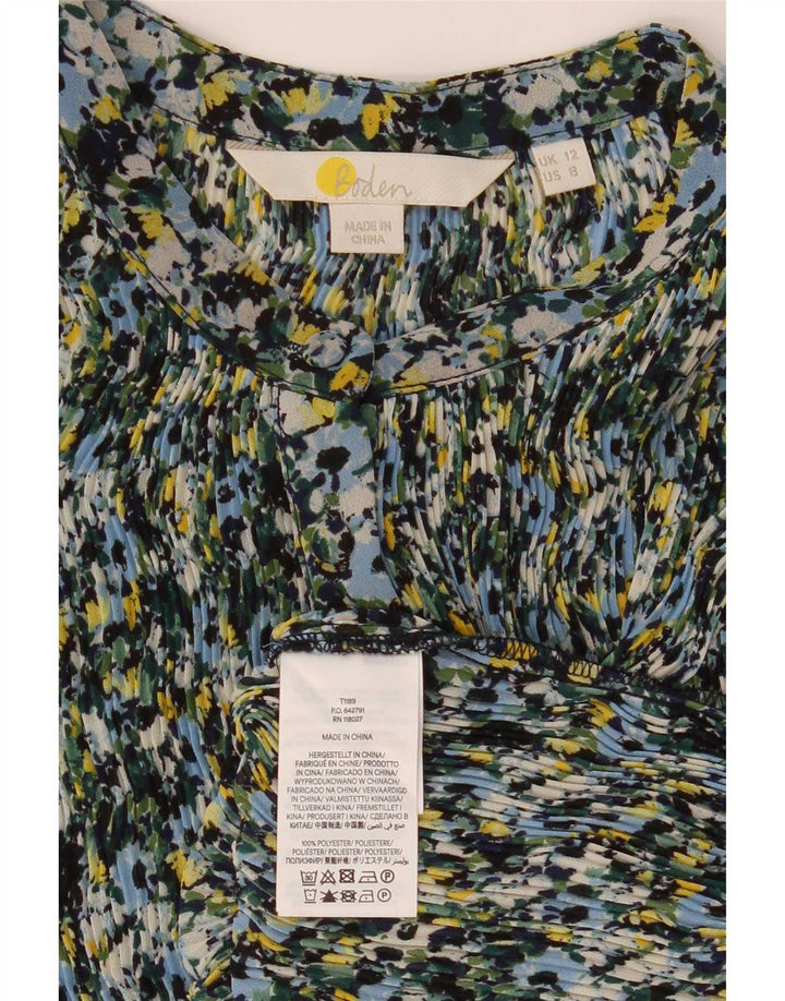 Camicetta camicia da donna Boden UK 12 Poliestere floreale multicolore medio
