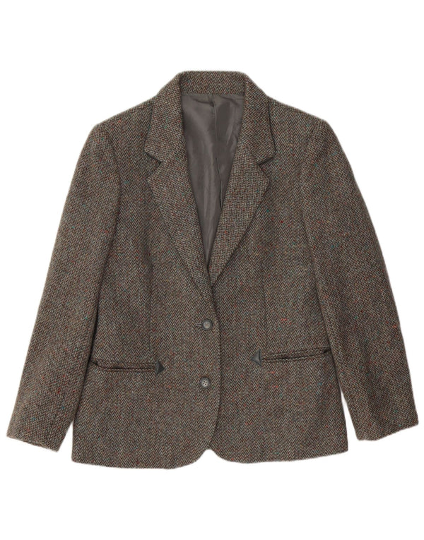 LANIFICO CAMPORE Giacca Blazer da Donna a 2 Bottoni IT 44 Chevron Marrone Medio