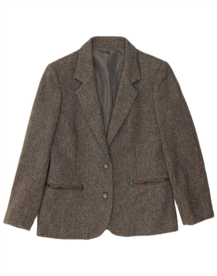 LANIFICO CAMPORE Giacca Blazer da Donna a 2 Bottoni IT 44 Chevron Marrone Medio