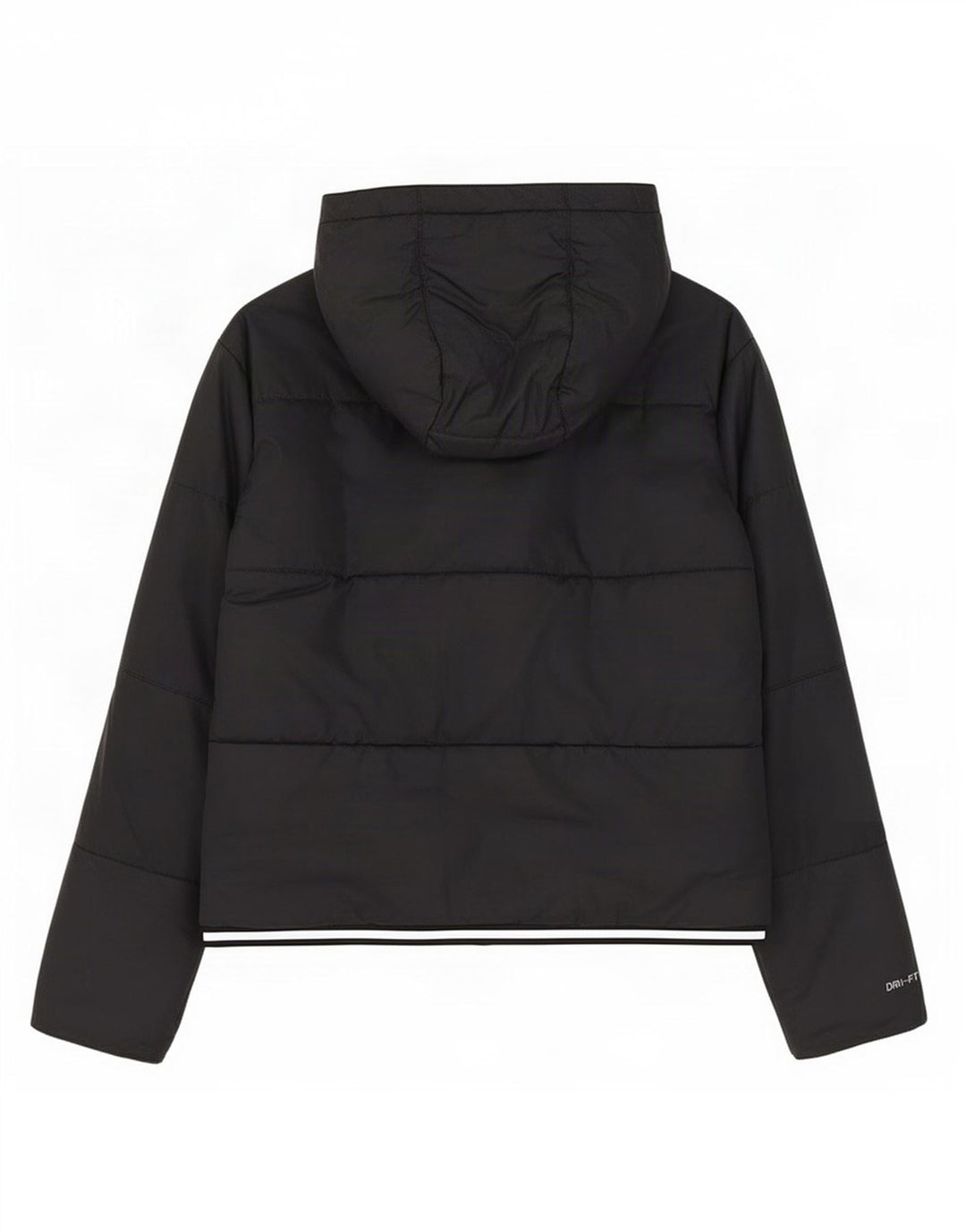 Giacca imbottita oversize con cappuccio Nike Therma-Fit da donna UK 14 media nera