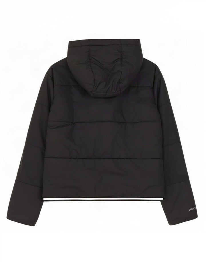 Giacca imbottita oversize con cappuccio Nike Therma-Fit da donna UK 14 media nera