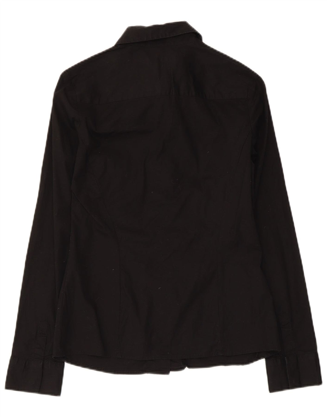 Camicia Reiss da donna con volant sul davanti UK 6 XS cotone nero