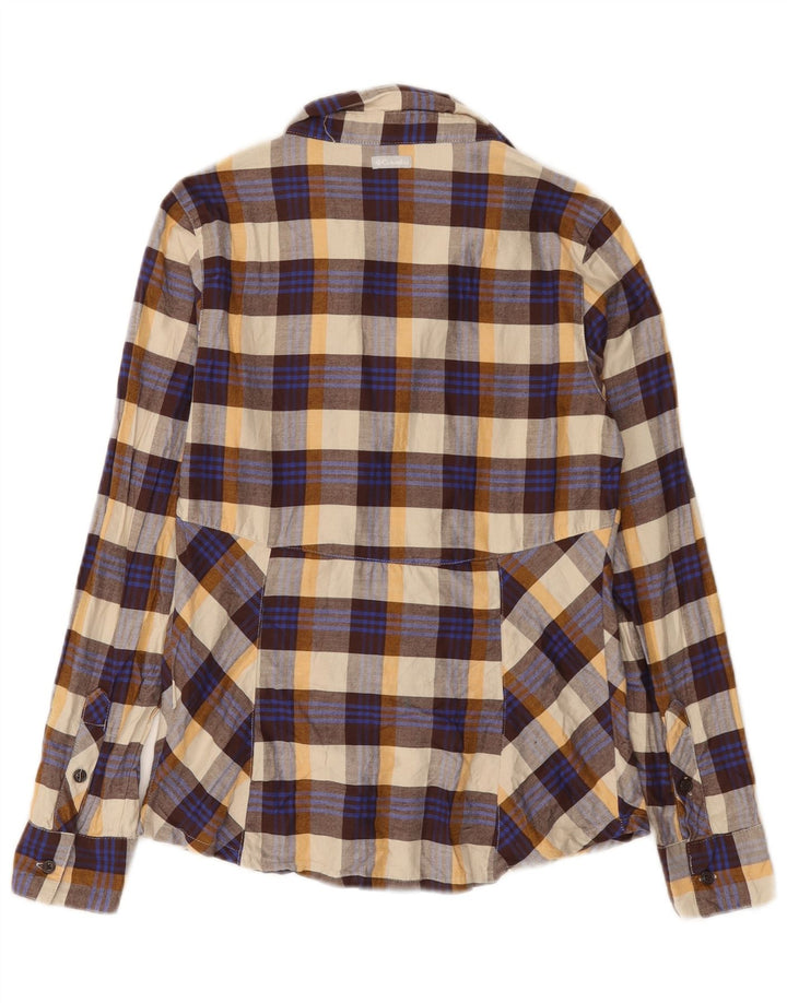 Camicia in flanella da donna Columbia UK 10 piccolo cotone a quadri multicolore