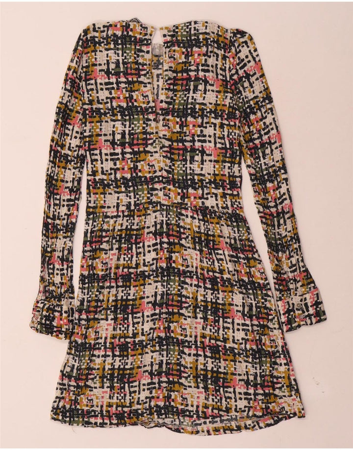 Abito a trapezio a maniche lunghe da donna Zara UK 6 XS multicolore geometrico