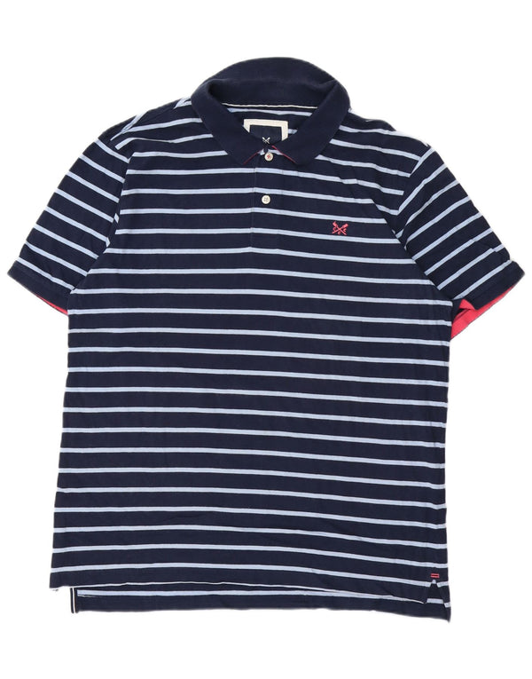 Crew Clothing Polo da uomo XL in cotone a righe blu navy