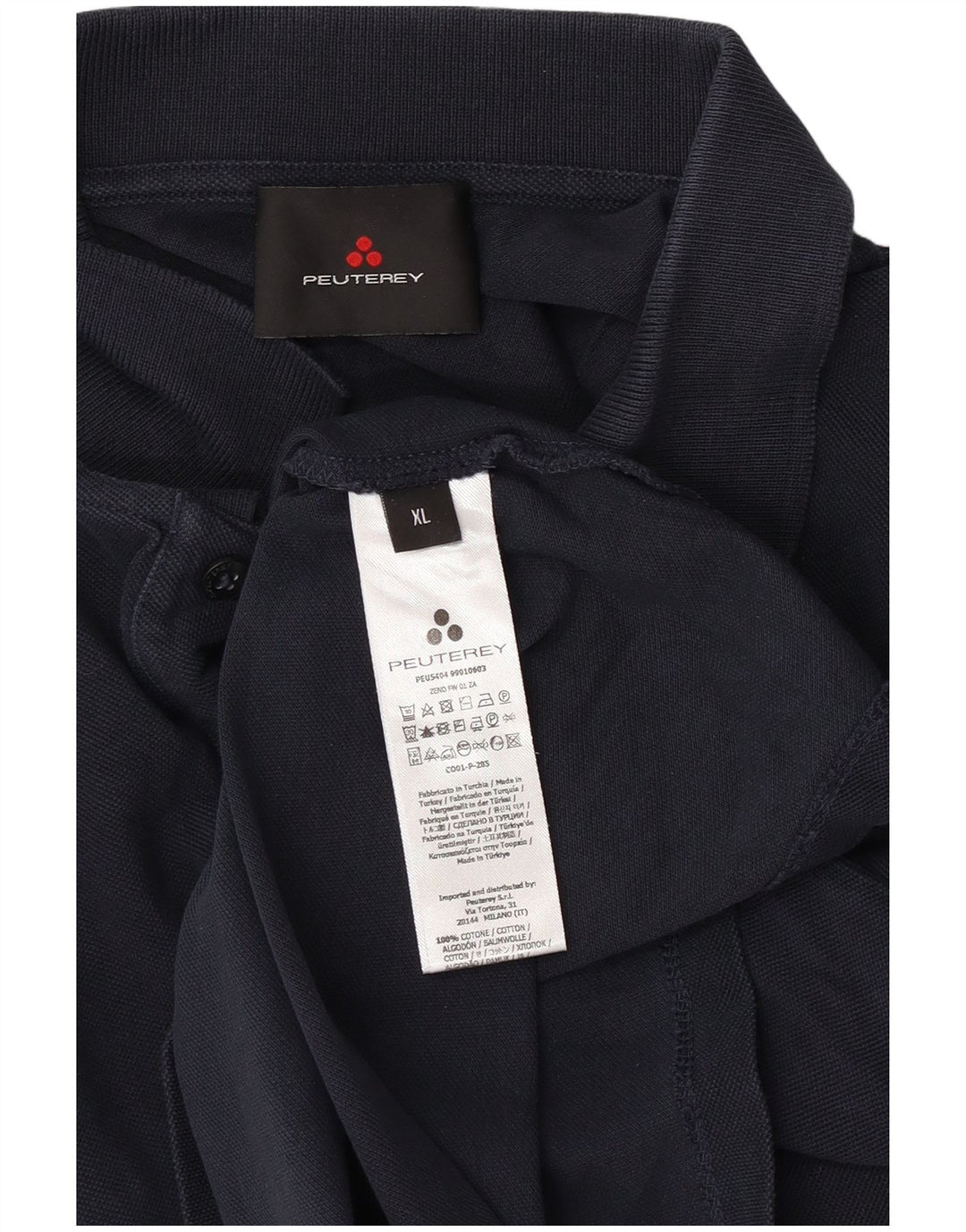 Polo da uomo PEUTEREY XL in cotone blu navy
