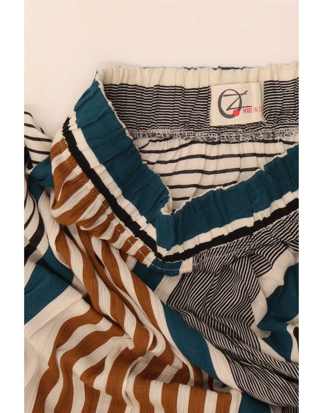 Gonna a palloncino asimmetrica da donna vintage W28 a righe multicolori medie