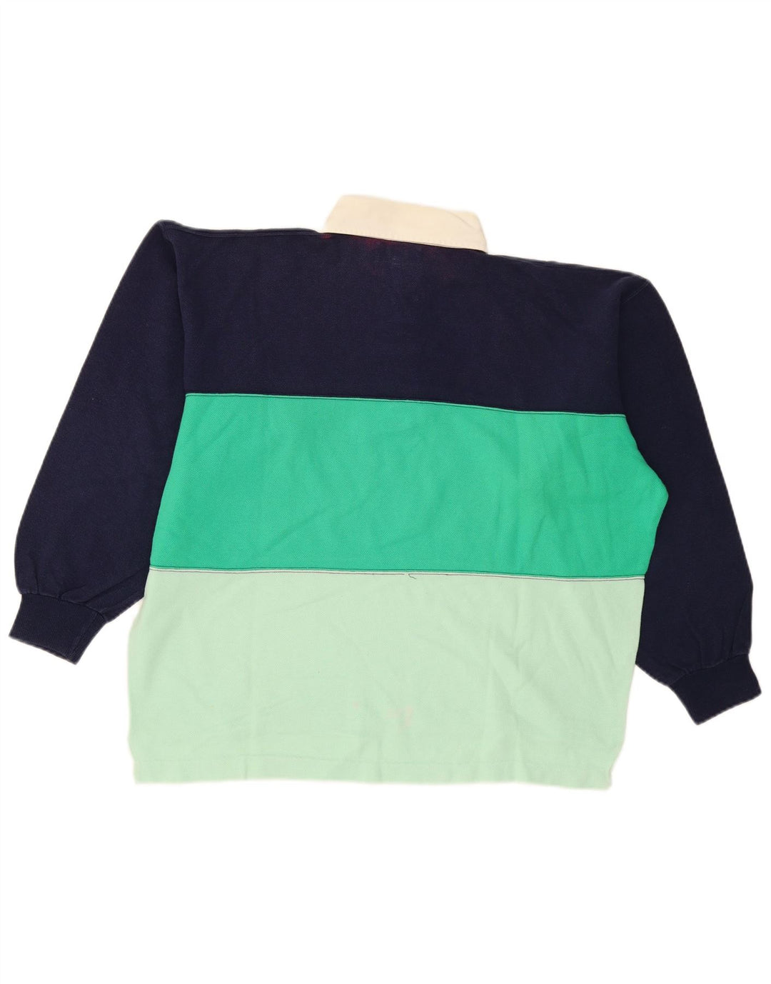 Felpa vintage da uomo con collo alto, maglione grande, multicolore, color block